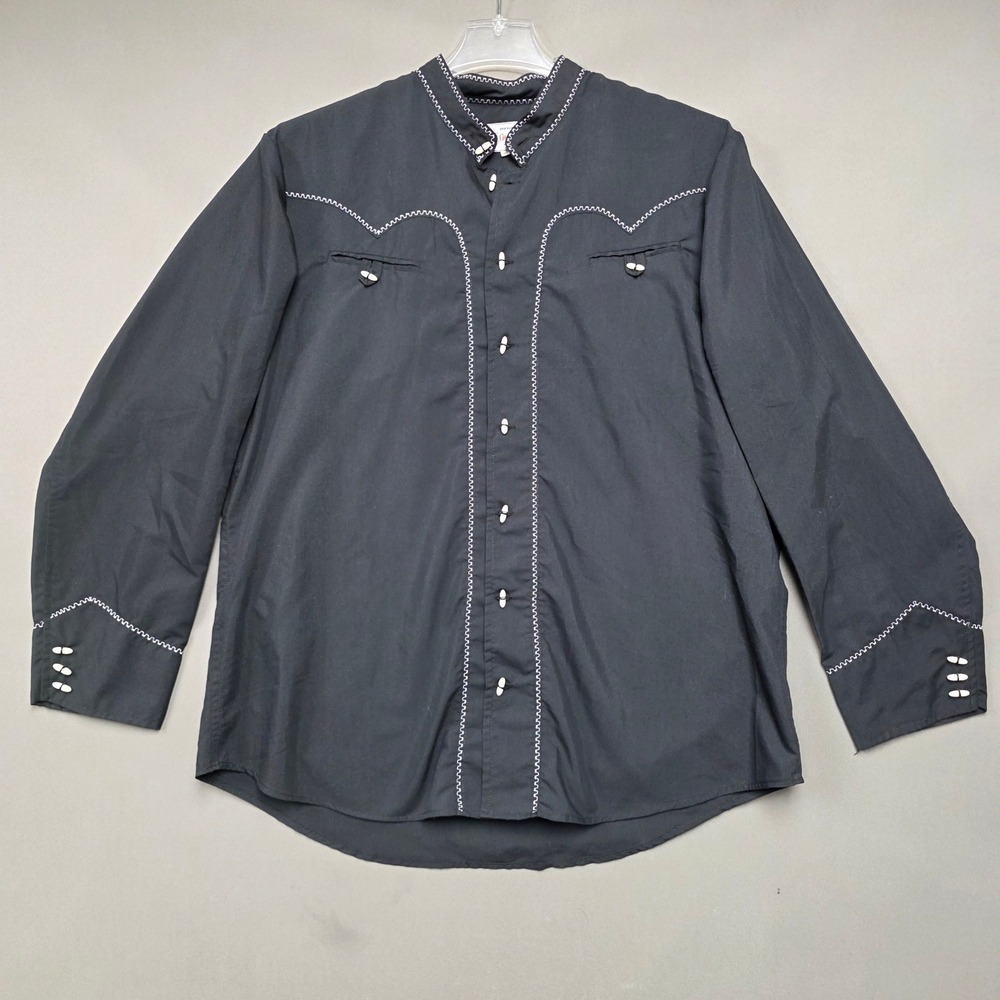 Prendas Tipicas Gutierrez Western Shirt Men's Embroidered Cowboy Black 46